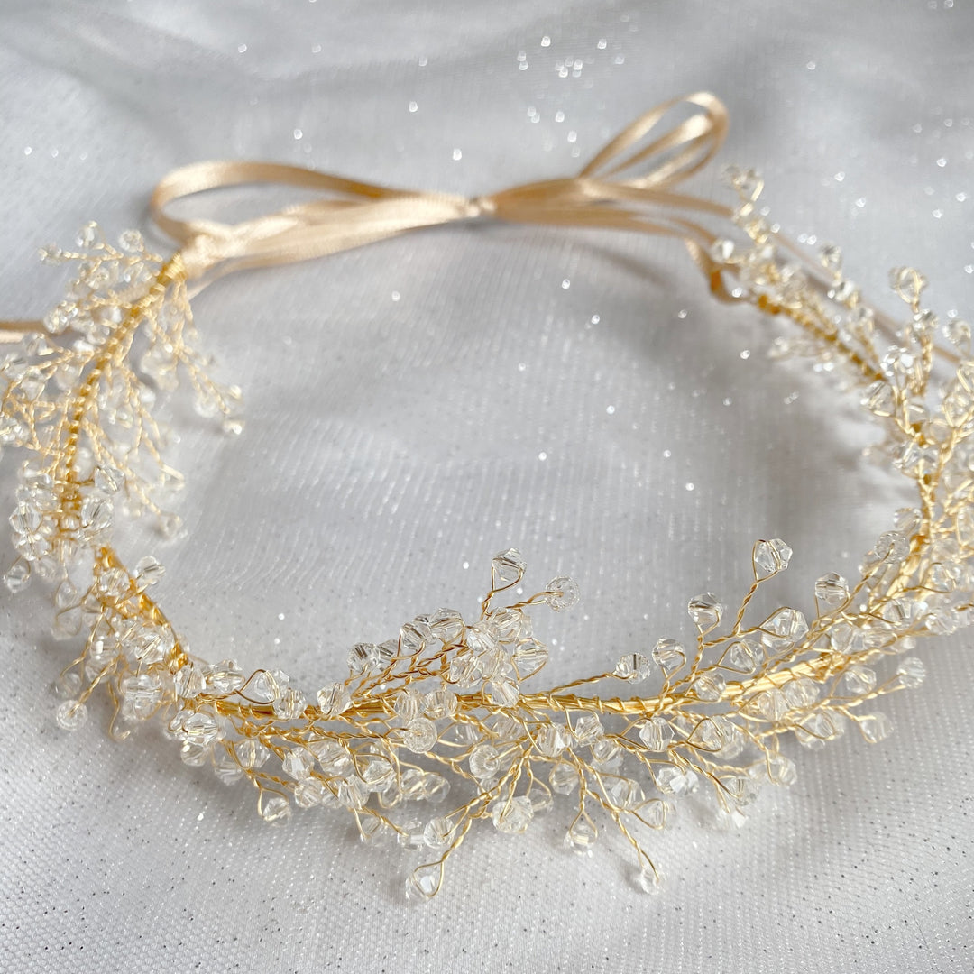 bridal headpiece boho in gold