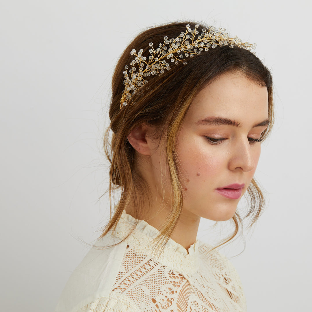 bridal headpiece boho rustic wedding style