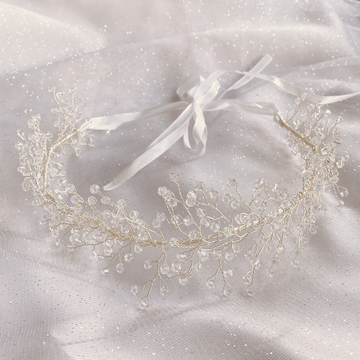 bridal headpiece boho in silver