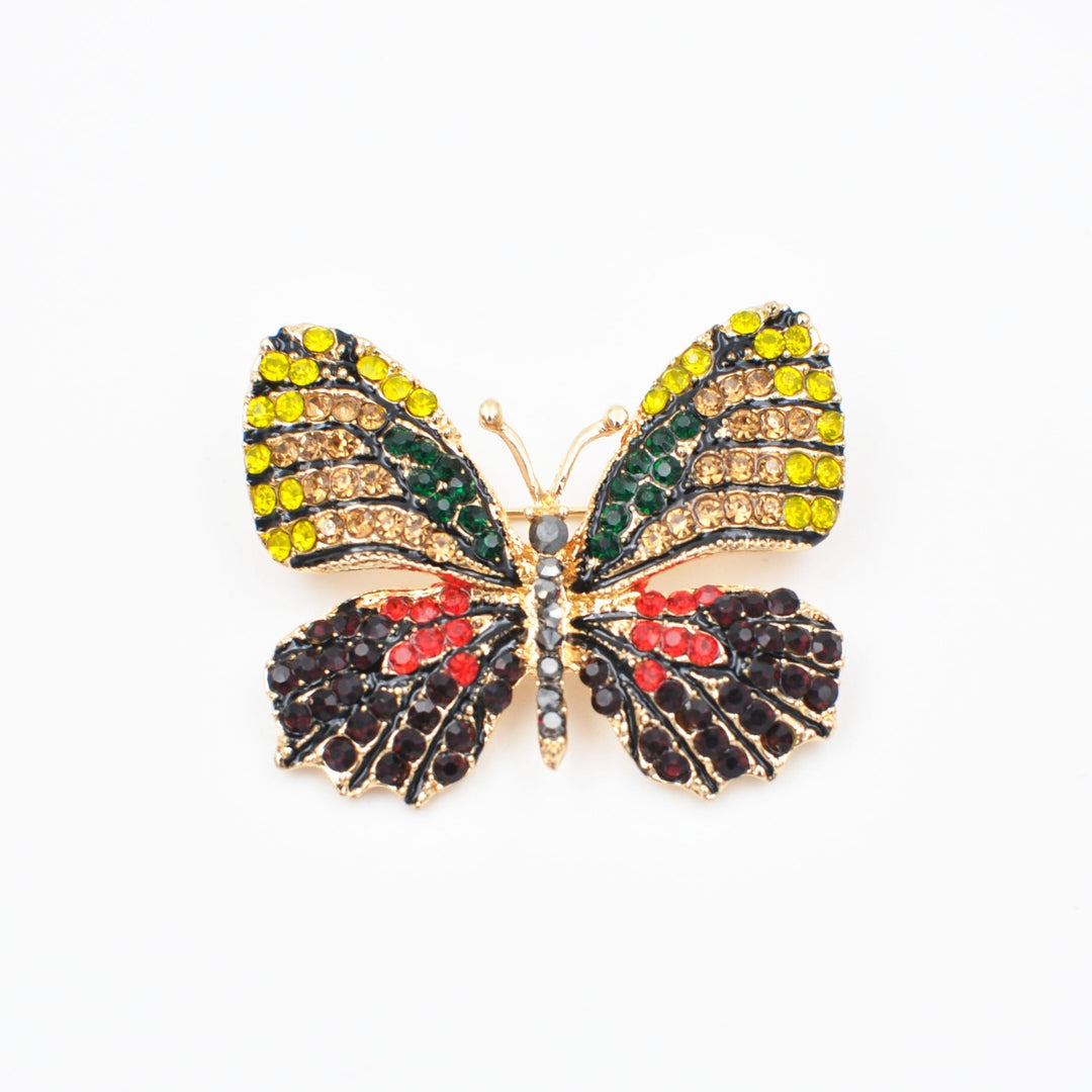 butterfly brooch crystal gold