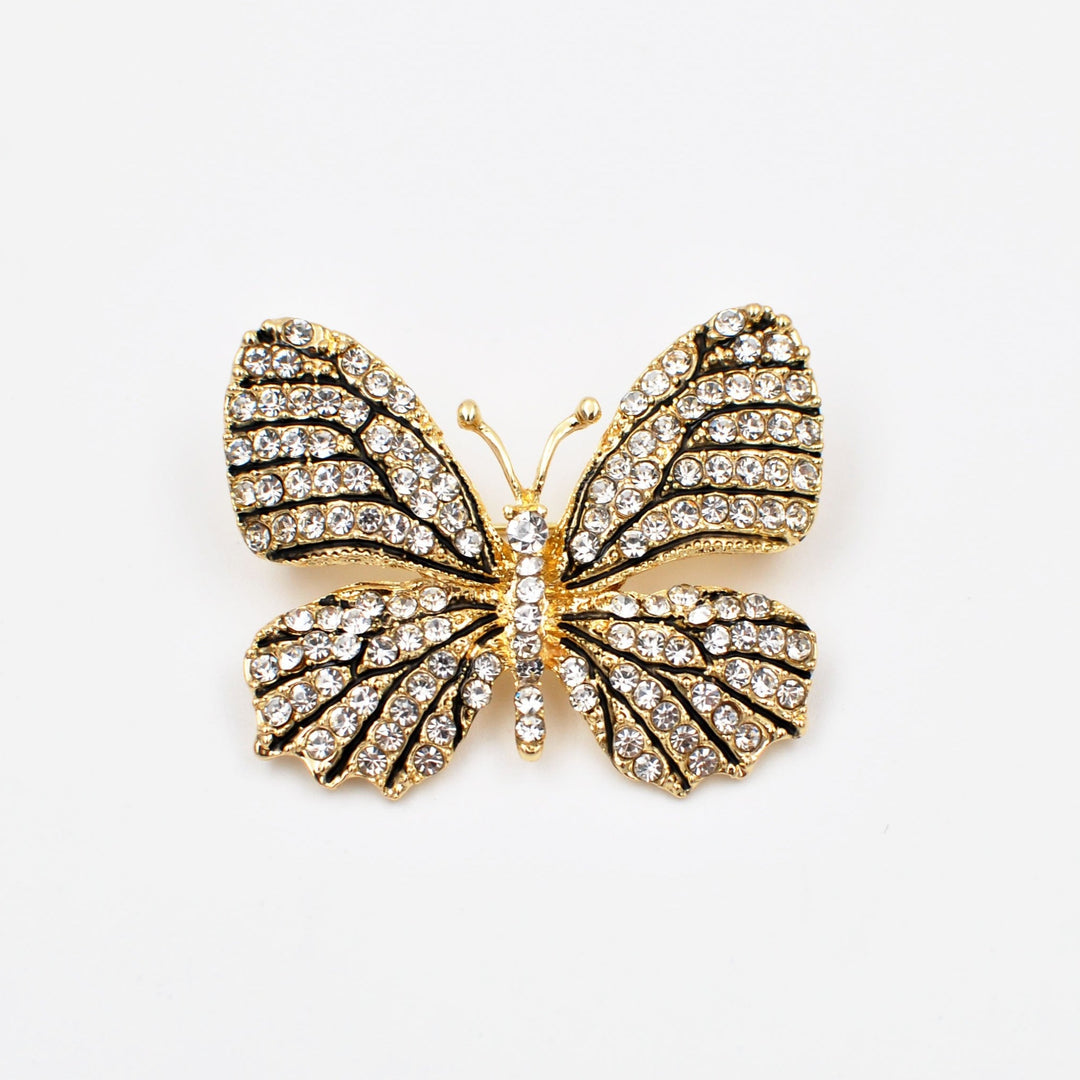 butterfly brooch crystal white