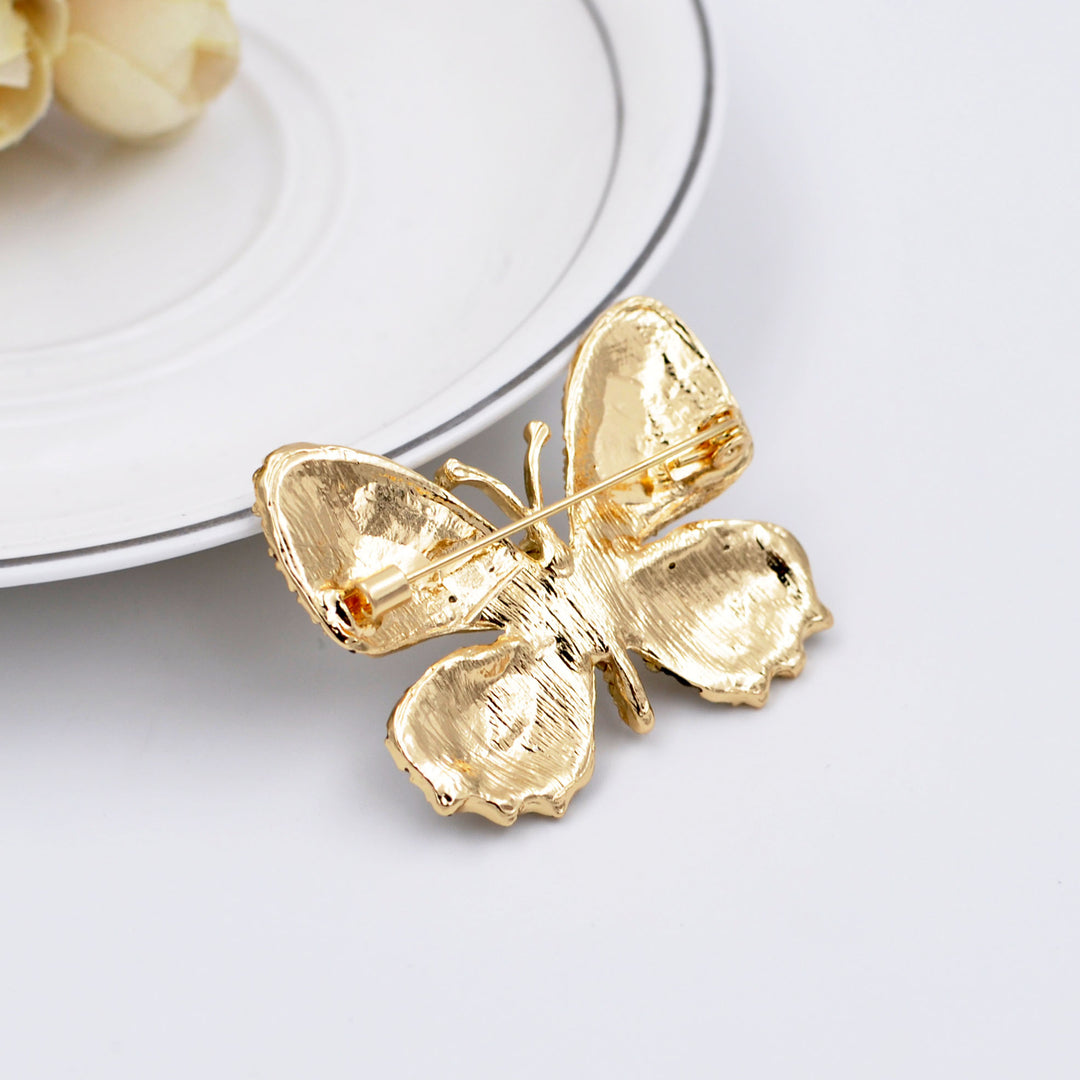 butterfly brooch gold back