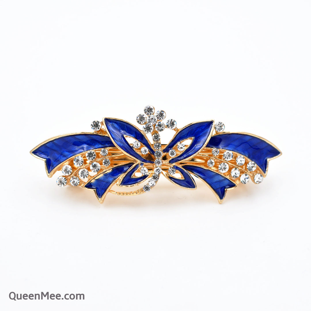 butterfly hair clip blue enamel