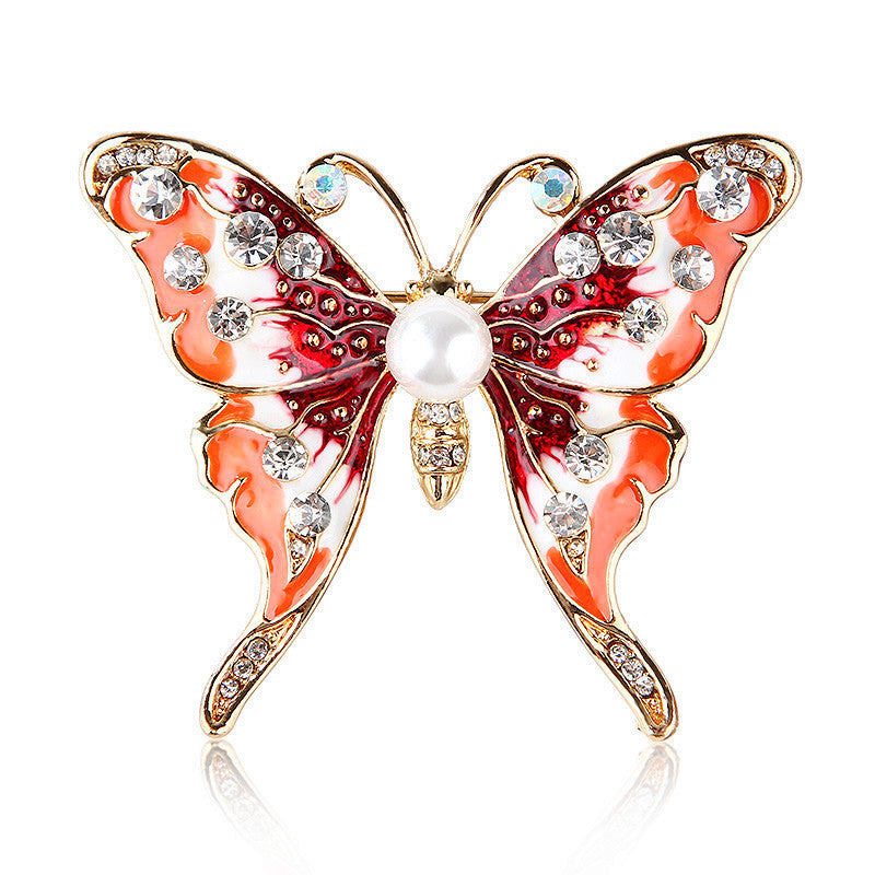 butterfly pin enamel with crystal