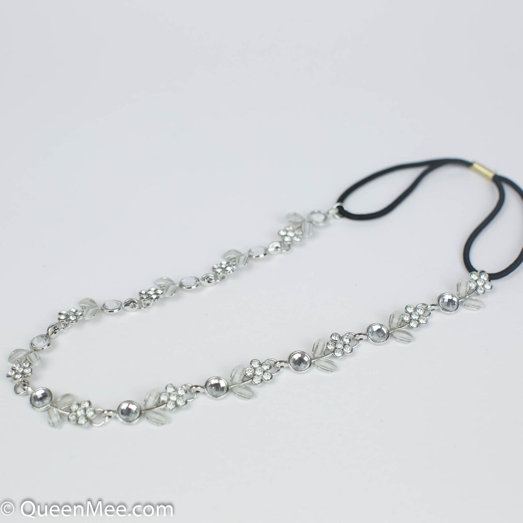 chain headband in diamante and silver