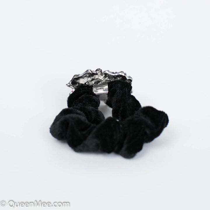 black velvet diamante scrunchie back