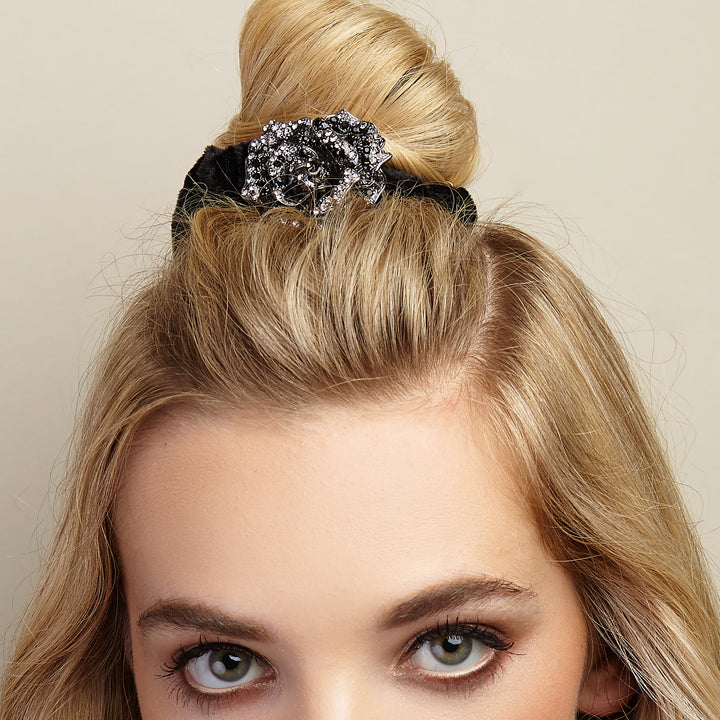 diamante scrunchie in black 