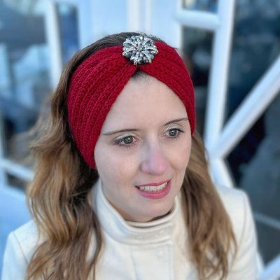 ear warmer headband winter headband dark red ski headband