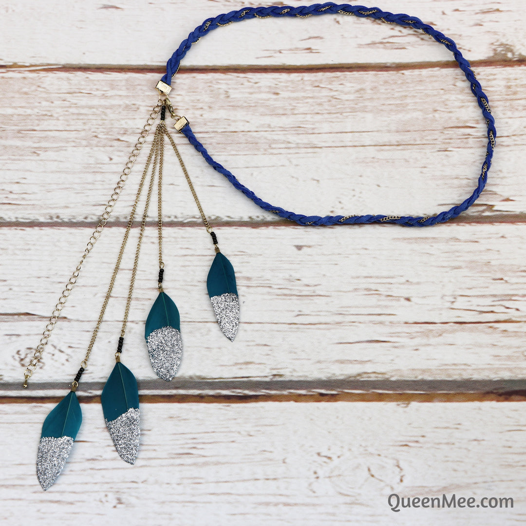 festival headband with feathers