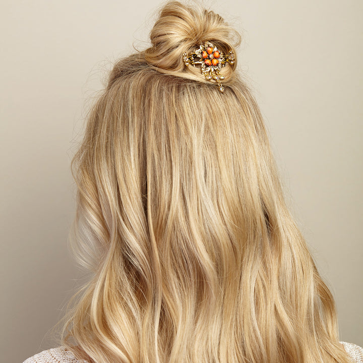 flower hair accessory in gold