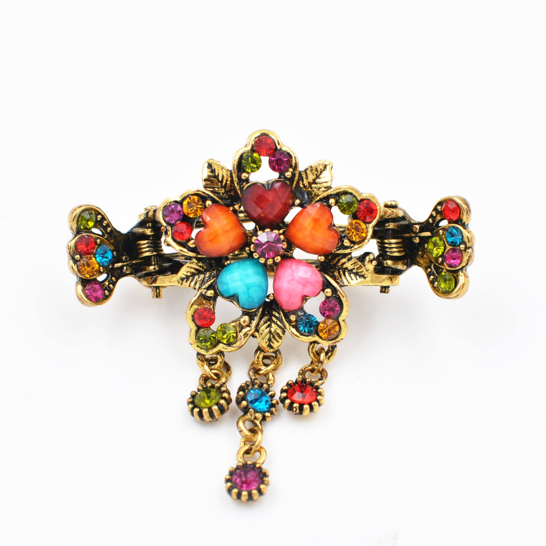 flower hair accessory multi coloured jewels