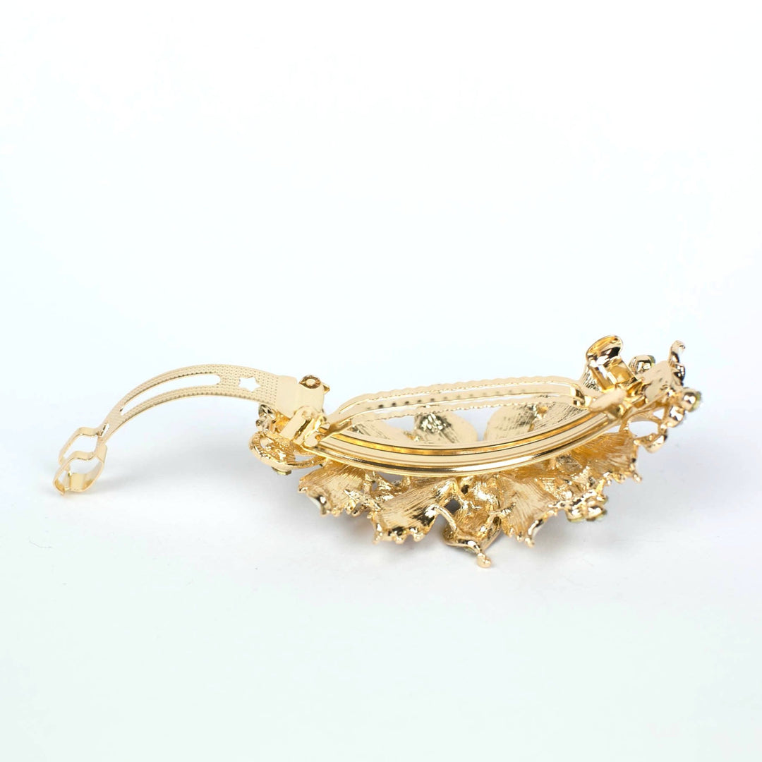 flower hair clip gold barrette open