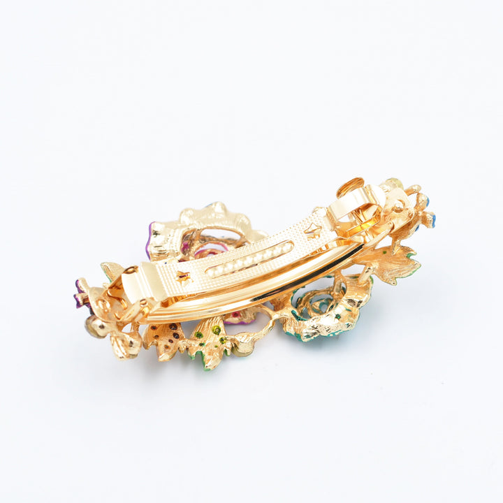 flower hair clip gold barrette