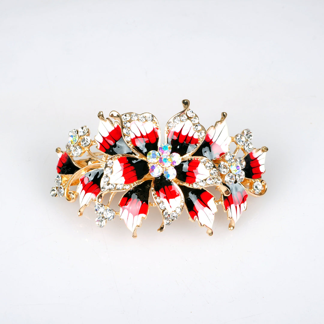 flower hair clip vintage inspired in enamel