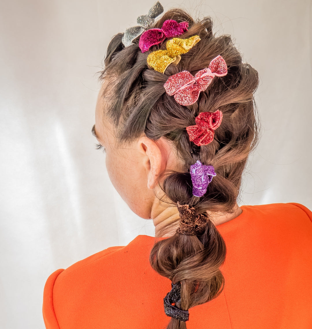 glitter hair ties updo