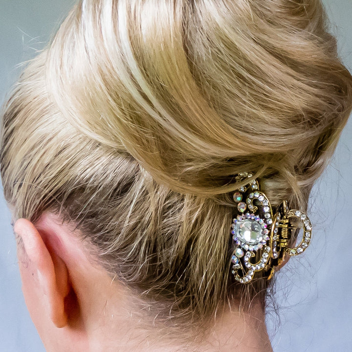 gold hair claw with bun