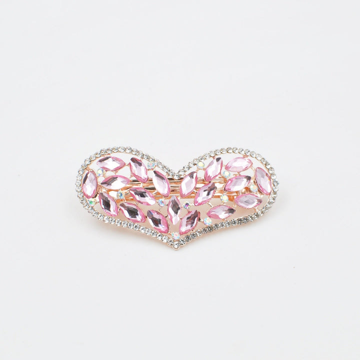 heart hair clip in pink diamante