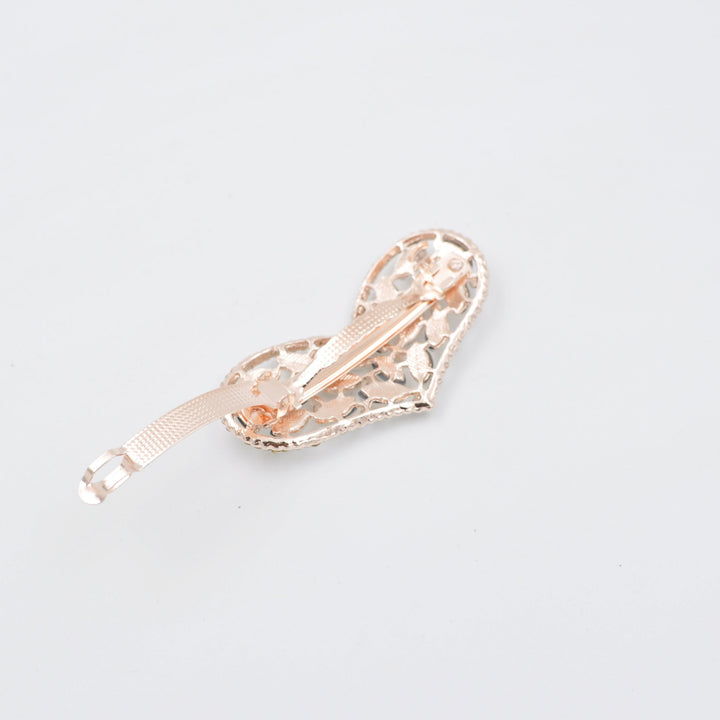 heart hair clip in rose gold clasp
