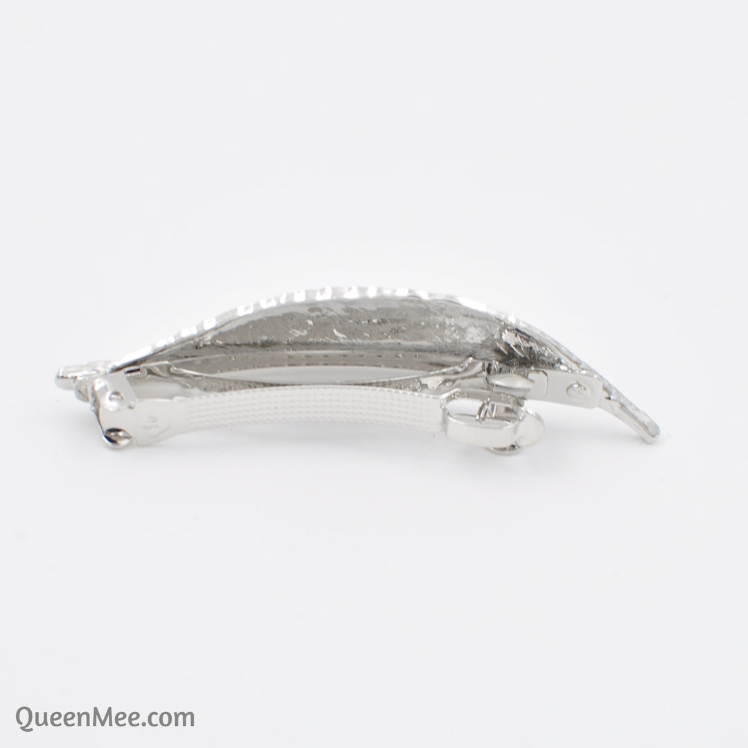 leaf hair clip silver barrette