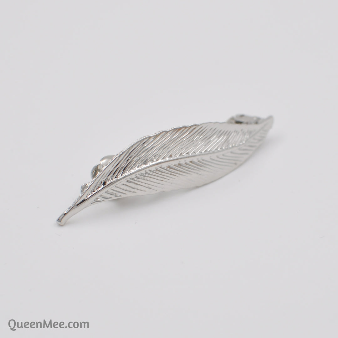 leaf hair clip silver clasp