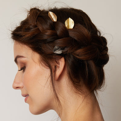 leaf hair clips wedding hair clips
