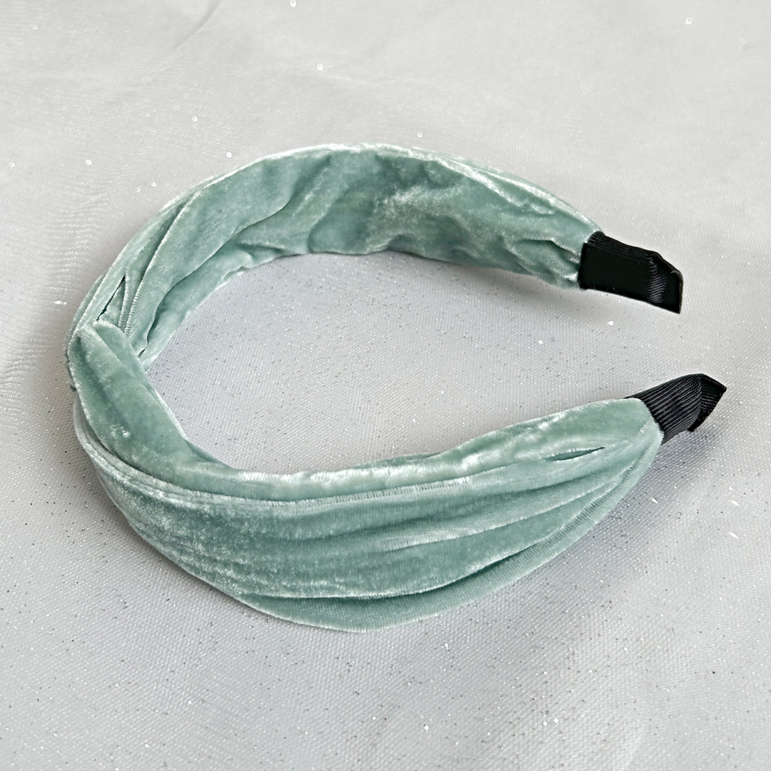 Light Blue Headband Velvet Hair Band Knot Headband