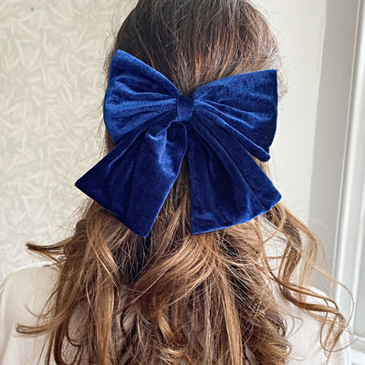 navy-hair-bow-blue-velvet-bow-hair-clip