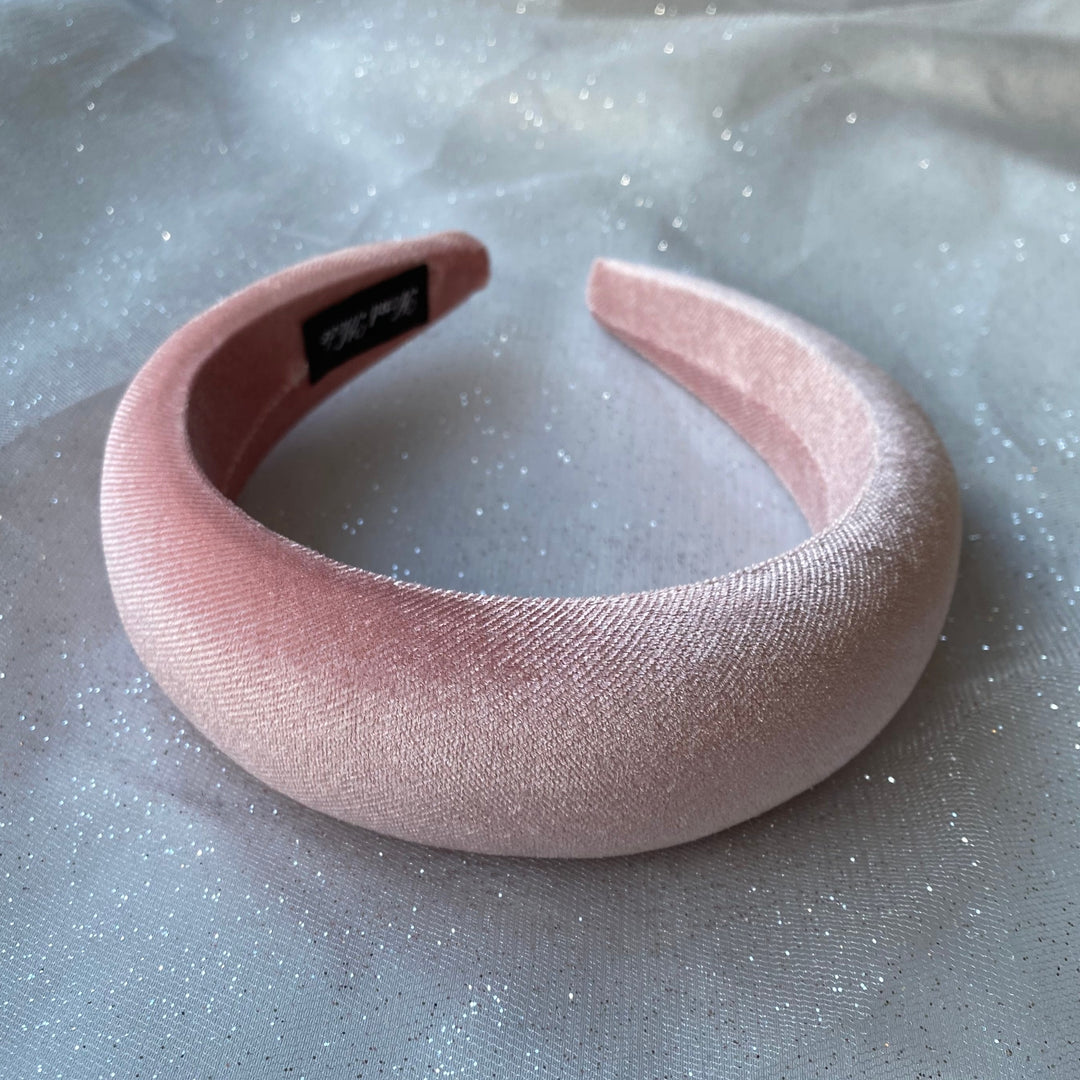 padded headband velvet pink