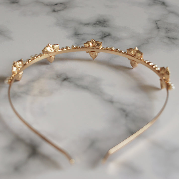 pearl gold headband back