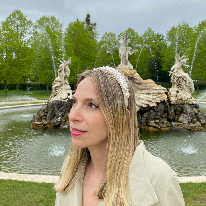 pearl headband for wedding guest hair down