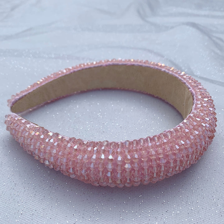 pink headband beaded alice band