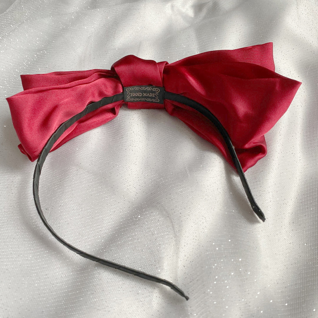 red bow headband red fascinator alice band