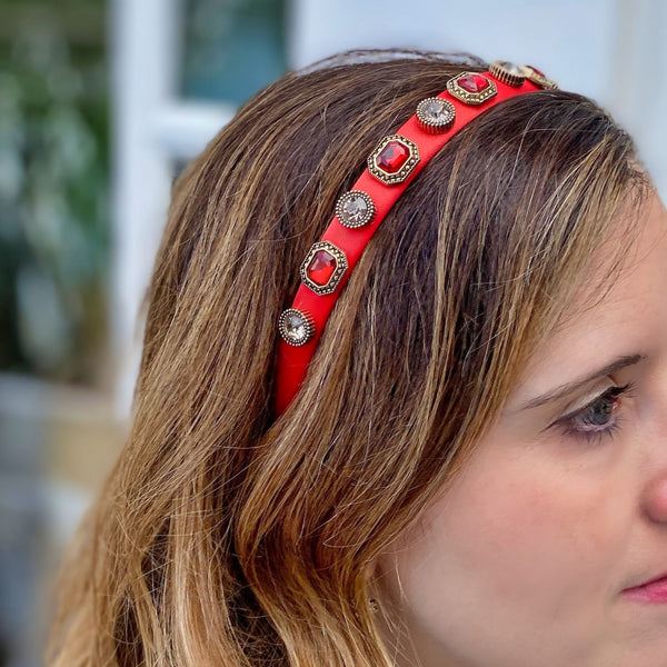 Red Headband Red Hair Band Vintage Headband | Red Headband  display picture 3