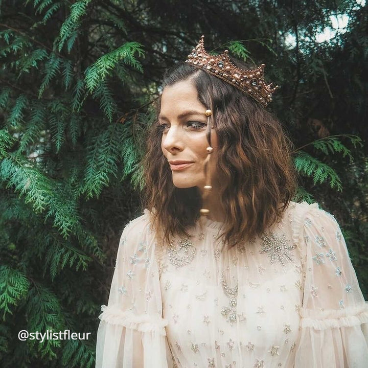 rose gold crown worn for wedding by fleur mccrone