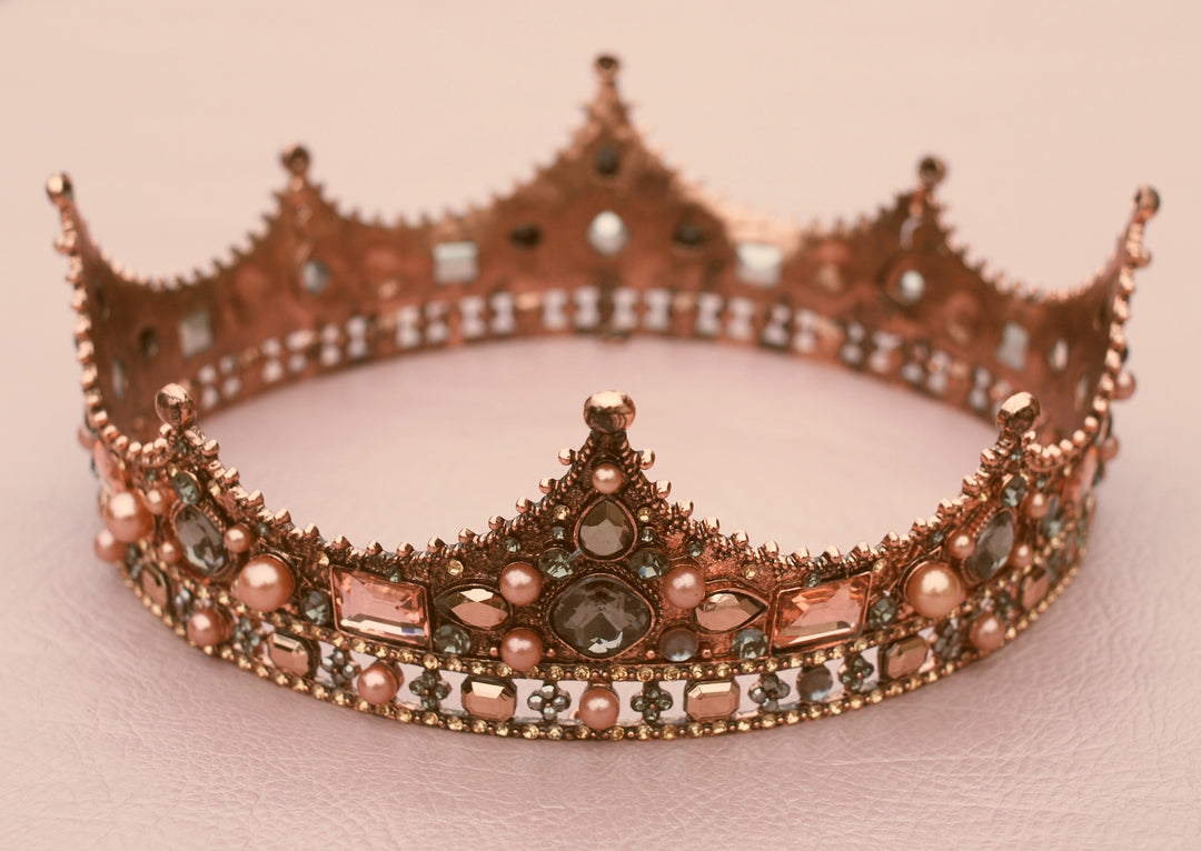 rose gold crown full circle with pearls