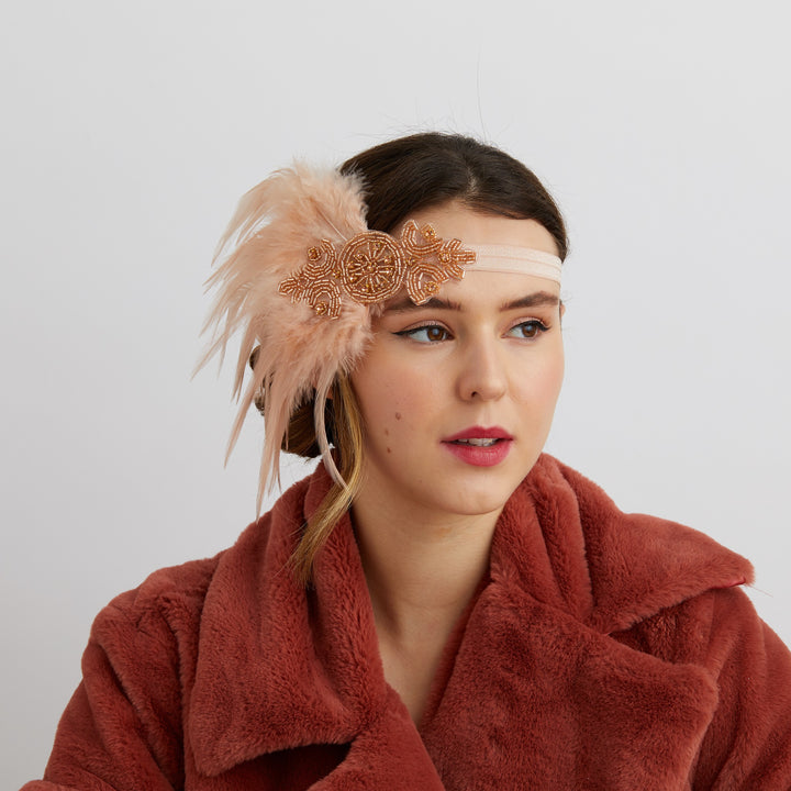 rose gold flapper headband 1920s party