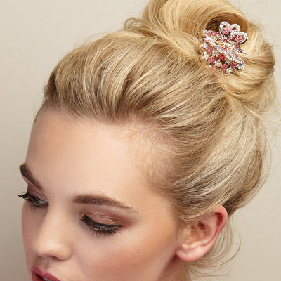 rose gold hair clip claw pink wedding guest hair clip