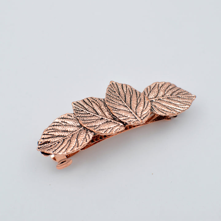 rose gold hair clip leaf clasp