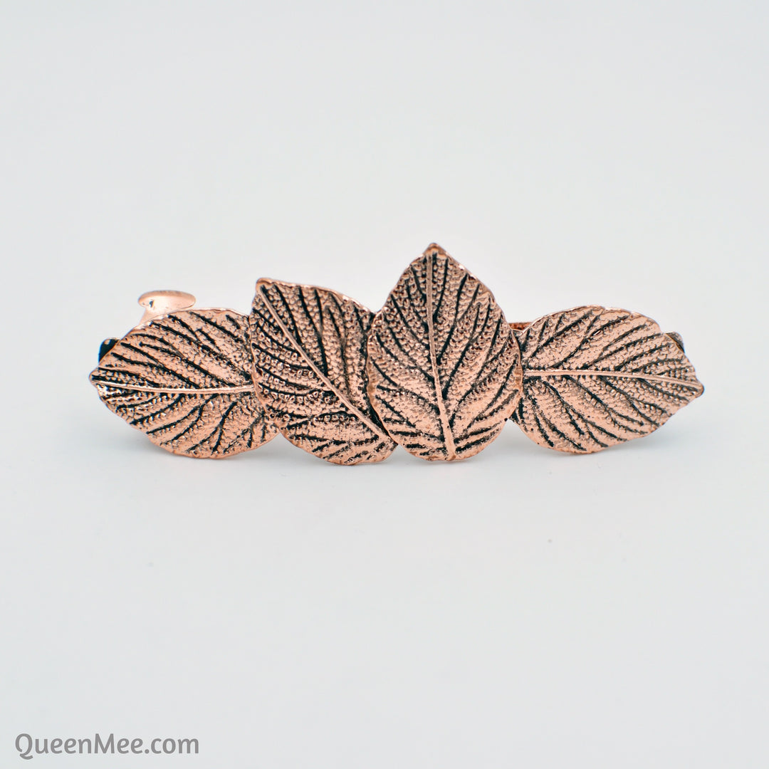 rose gold hair clip leaf