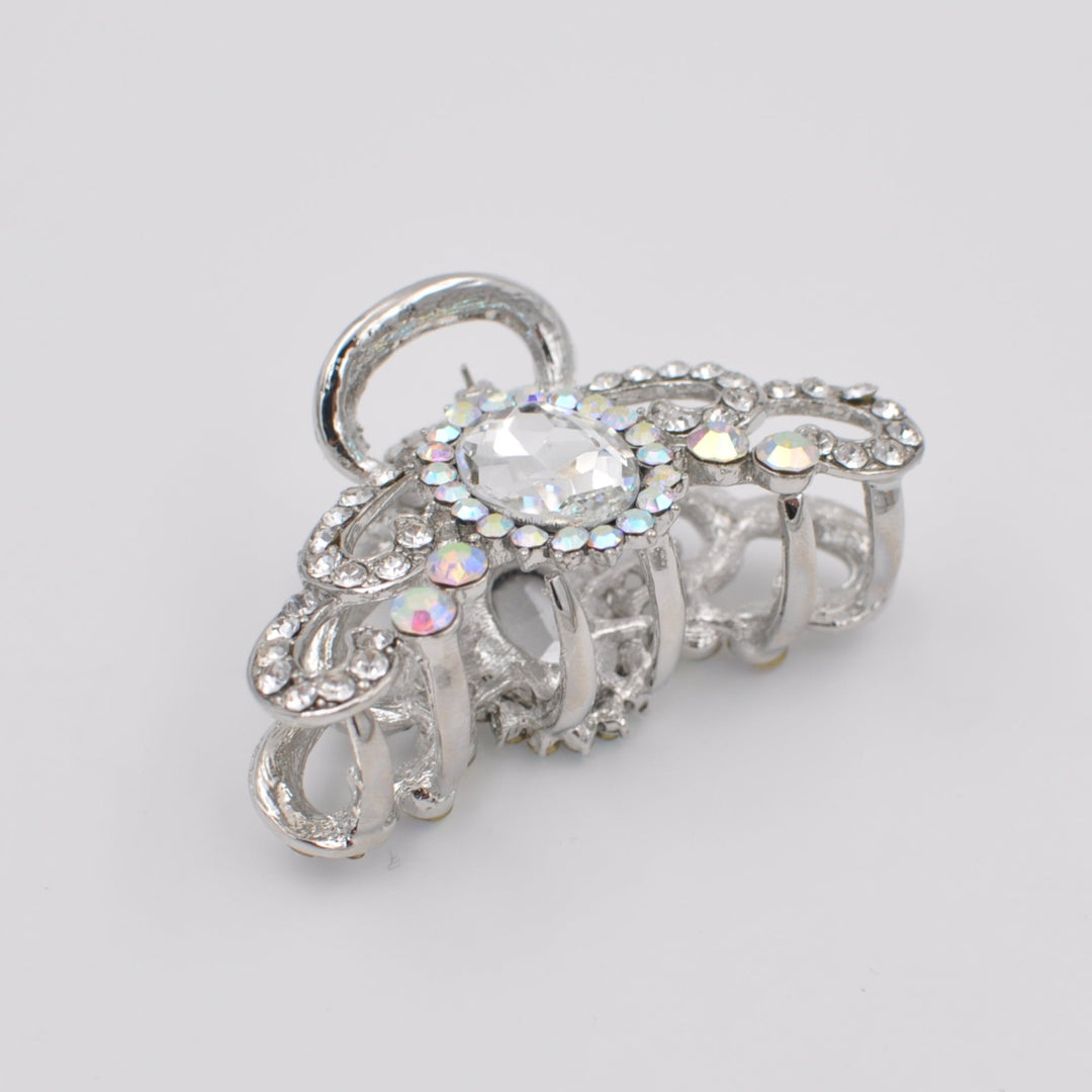 silver hair claw with diamante bulldog hair clip
