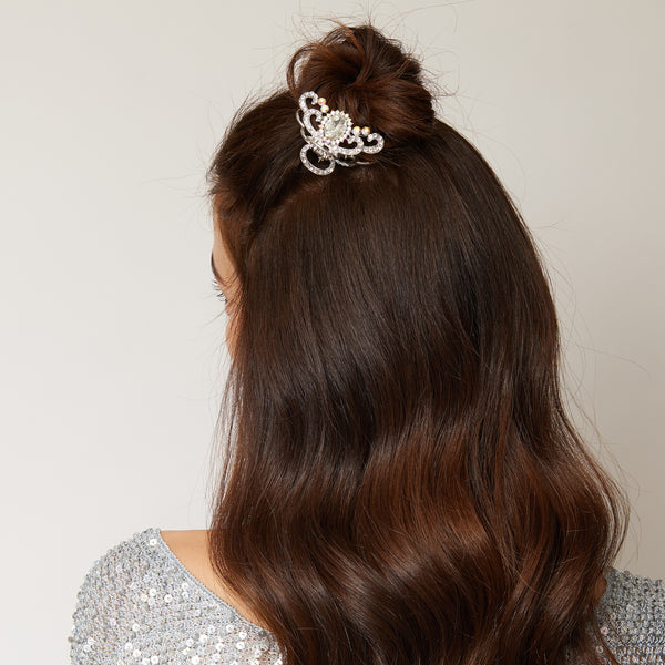 silver-hair-claw-diamante-half  display picture 2