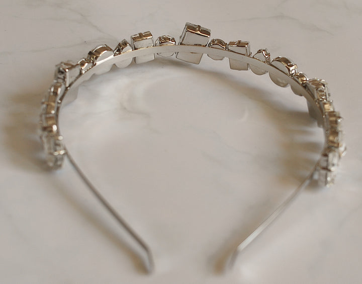 silver headband with crystal back