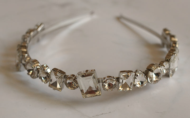 silver headband with crystal 