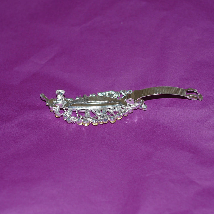 silver pearl hair clip back
