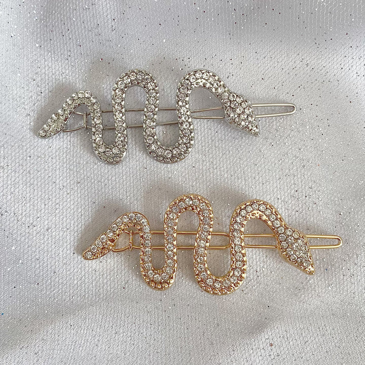 snake hair accessory in gold or silver