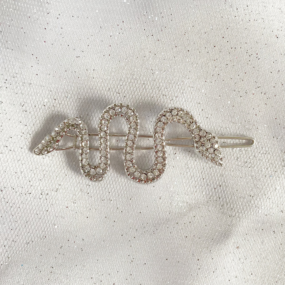 snake hair accessory in silver