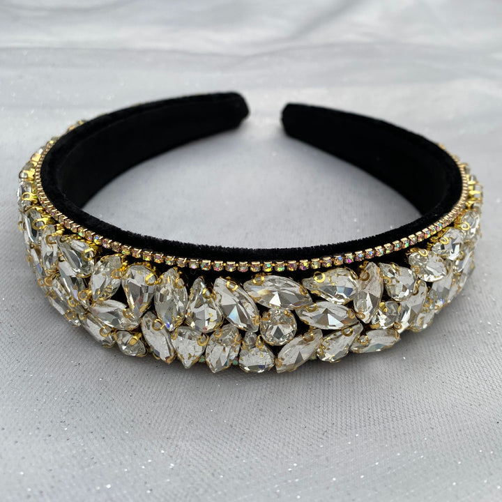 sparkly headband jewelled headband crystal hair band white rhinestones