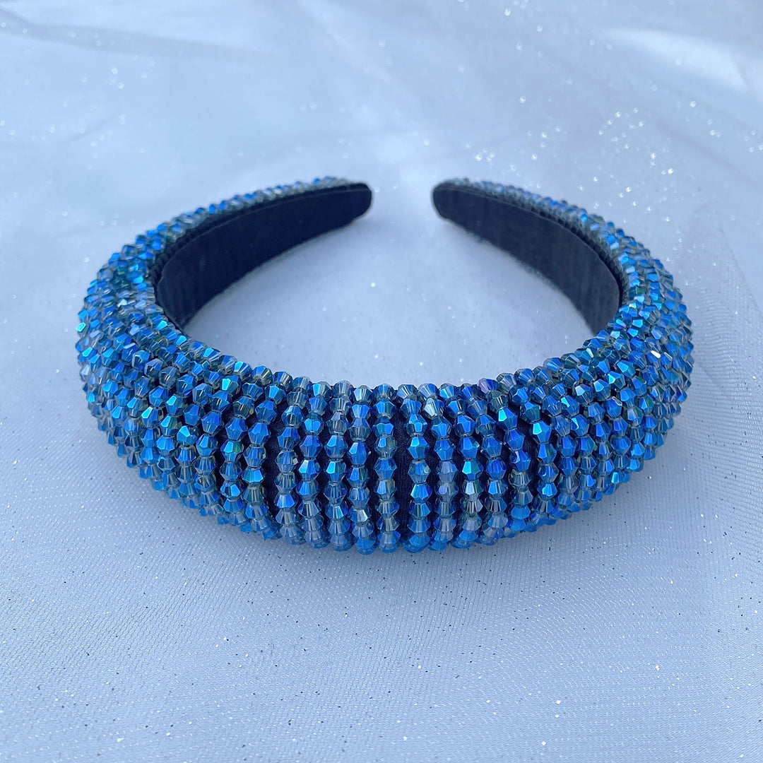 sparkly headband navy blue beaded