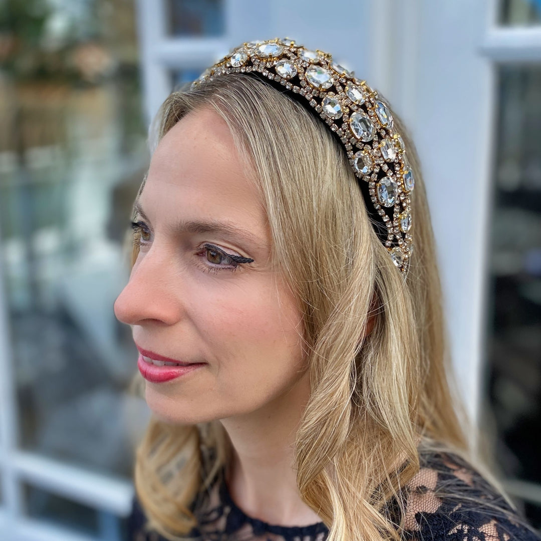 sparkly headband wedding guest headband hair down