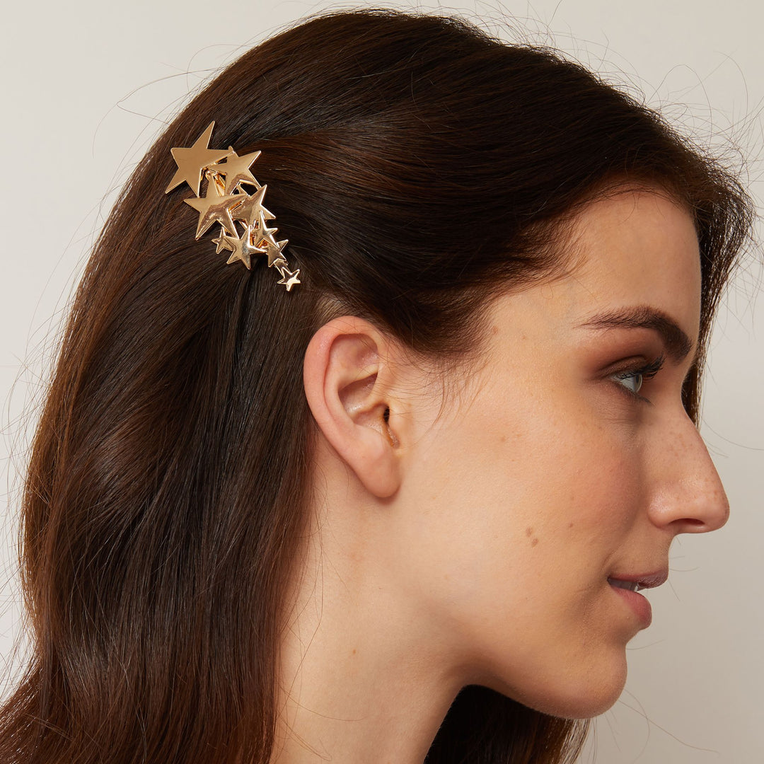 star hair clip gold hair barrette
